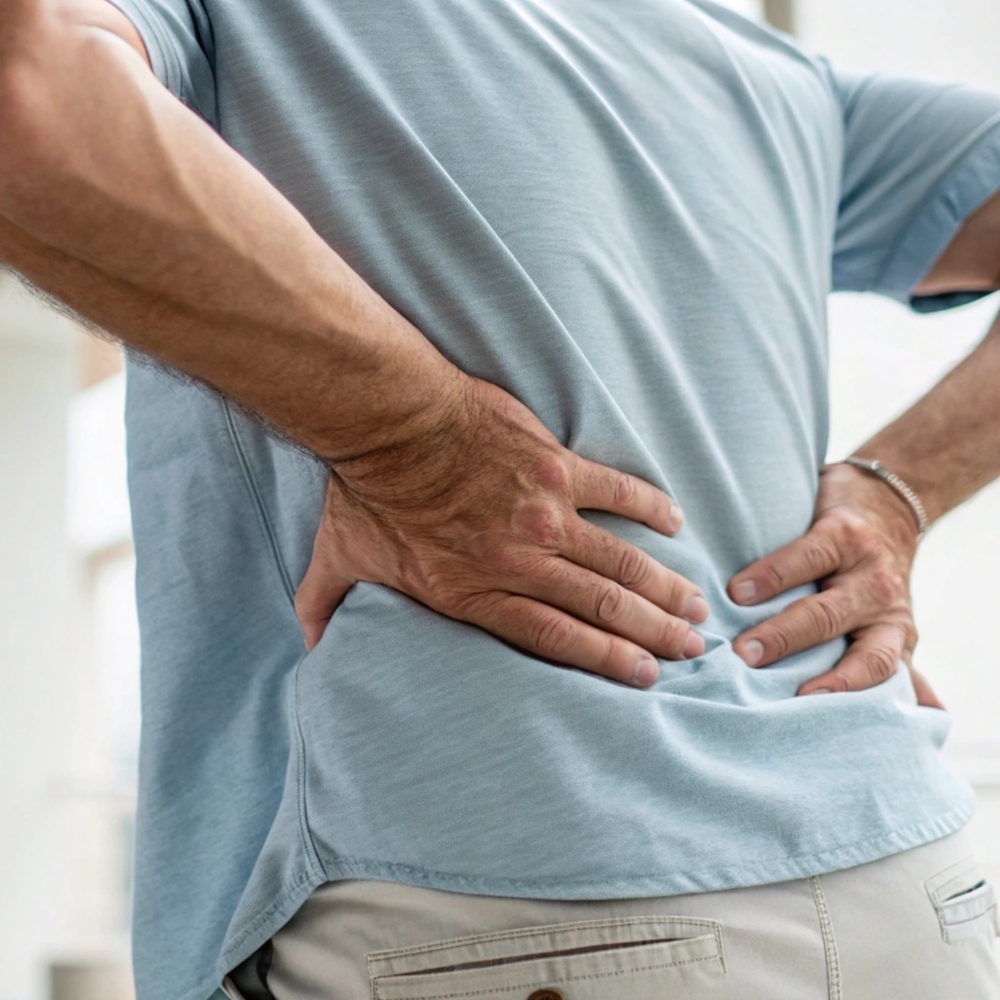 Illustration of a herniated disc causing lower back pain, treated with non-surgical options at Regenerative Pain & Spine.