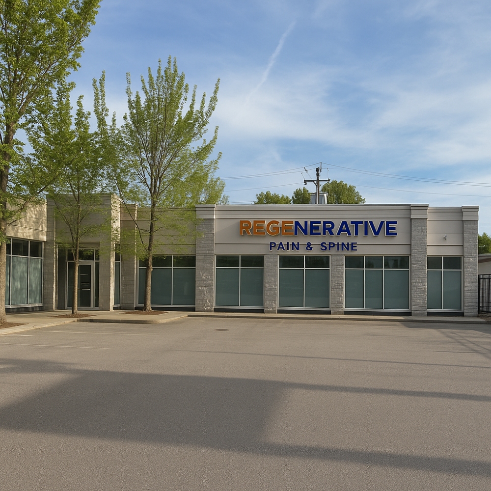 Regenerative Pain & Spine Clinic building in Chicago, a trusted local center for non-surgical pain relief and regenerative medicine.